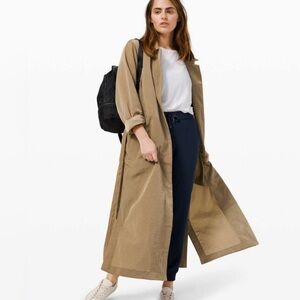 Lululemon always effortless trench coat size 2